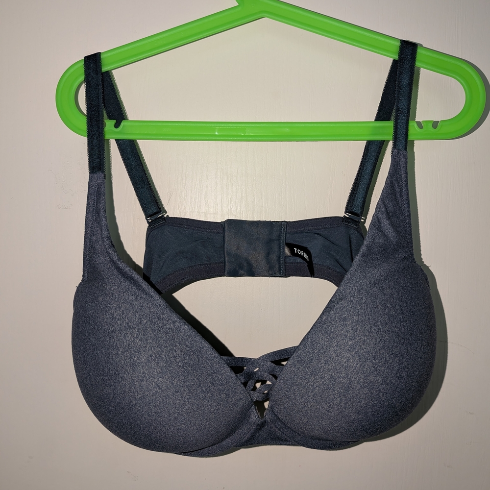 Torrid Dark Blue Bra with Lattice Detail